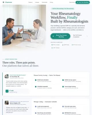 Chartnote - Precision Rheumatology EMR Comparison Landing Page Template