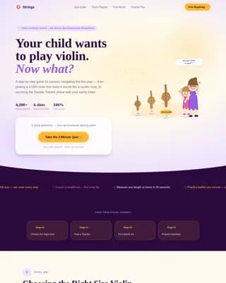 Harmony — Supportive Young Musician Landing Page Template