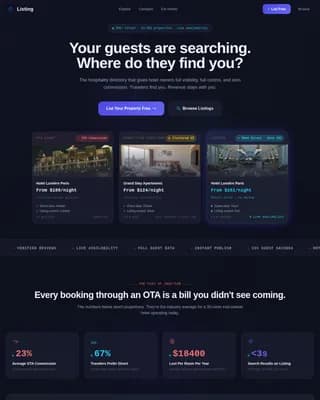 Compass — Dynamic Hospitality Network Landing Page Template