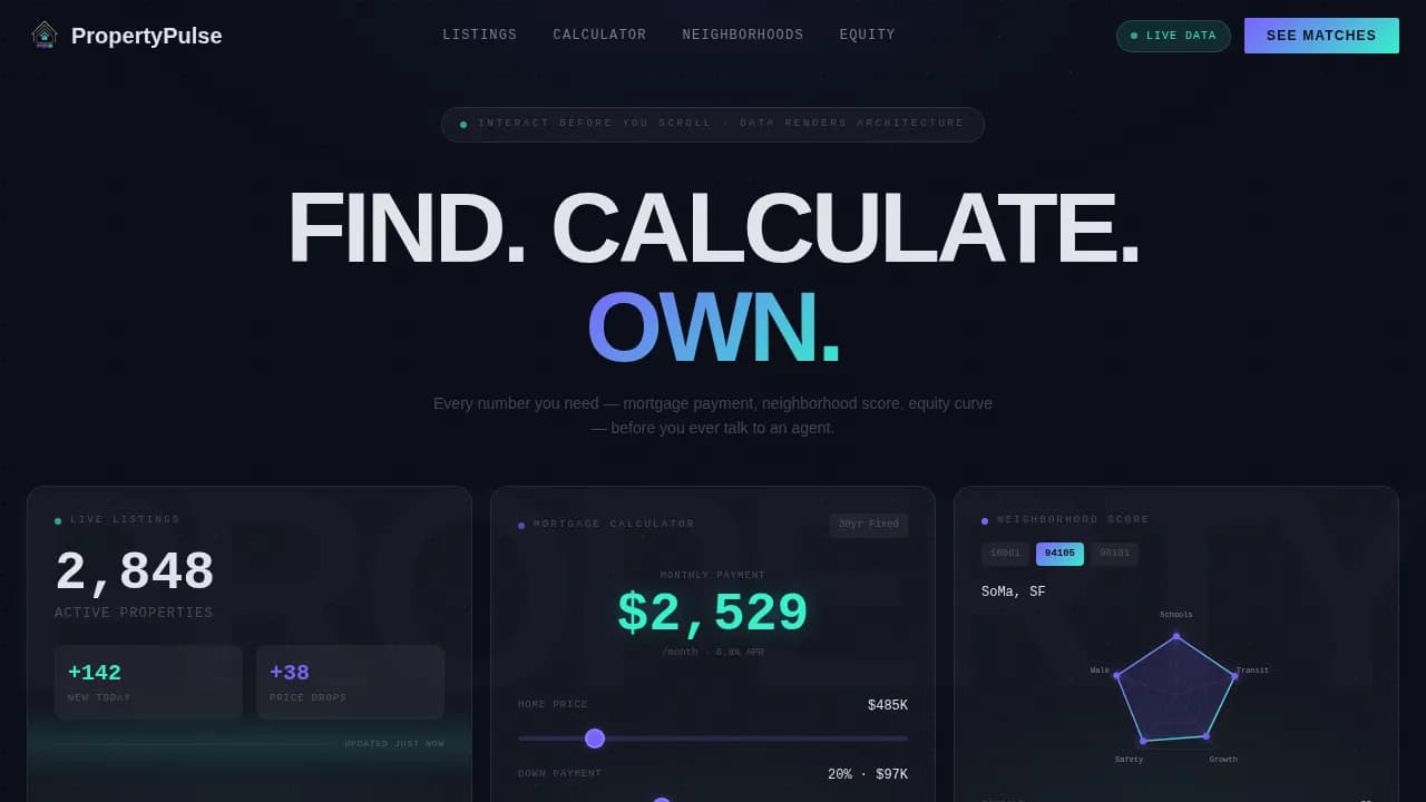 PropertyPulse - AI-Powered Real Estate Listing Landing Page Template