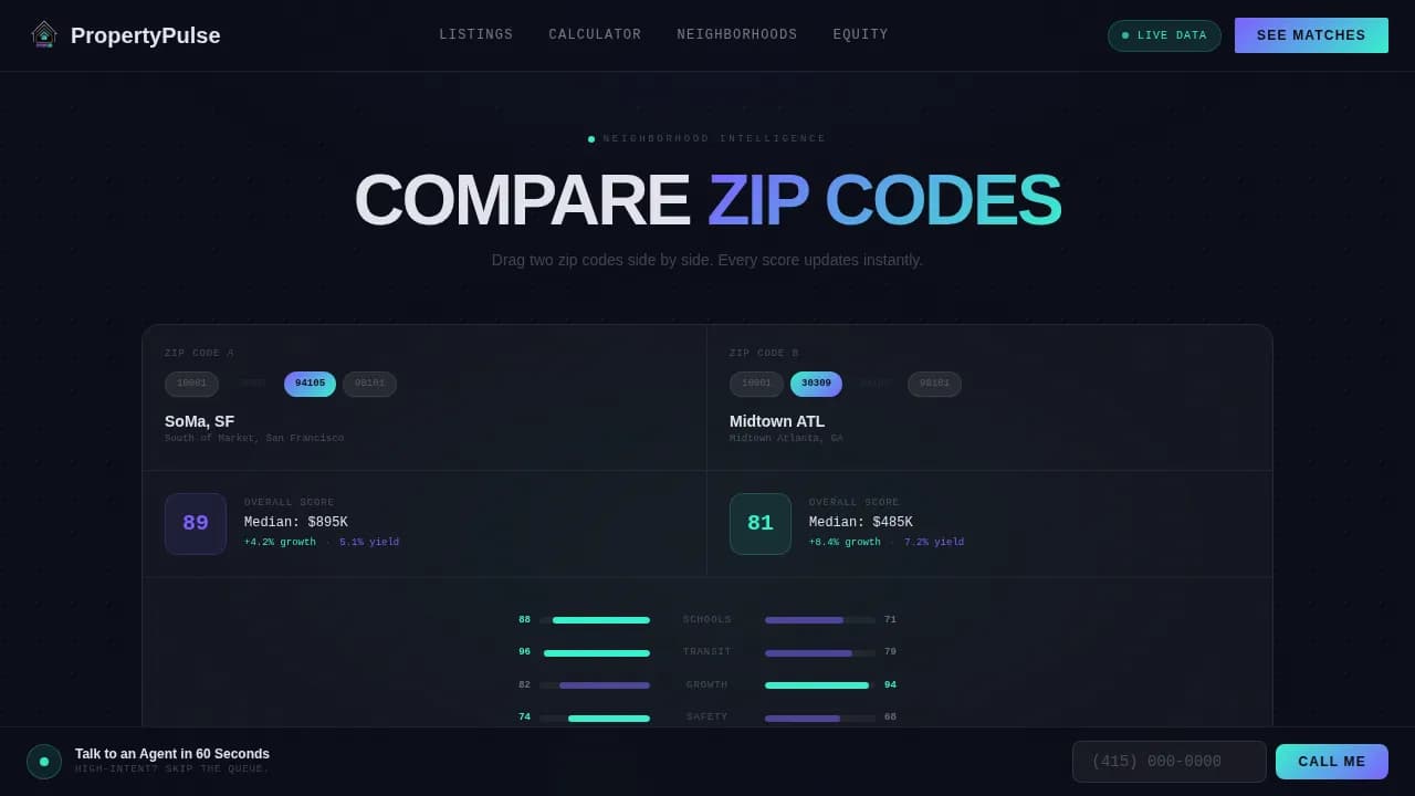 PropertyPulse - AI-Powered Real Estate Listing Landing Page Template