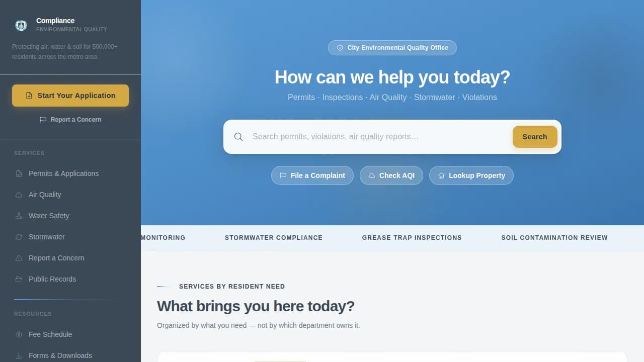 Standards — Authoritative Environmental Oversight Landing Page Template