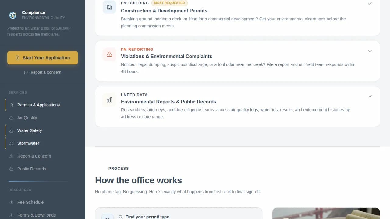 Standards — Authoritative Environmental Oversight Landing Page Template