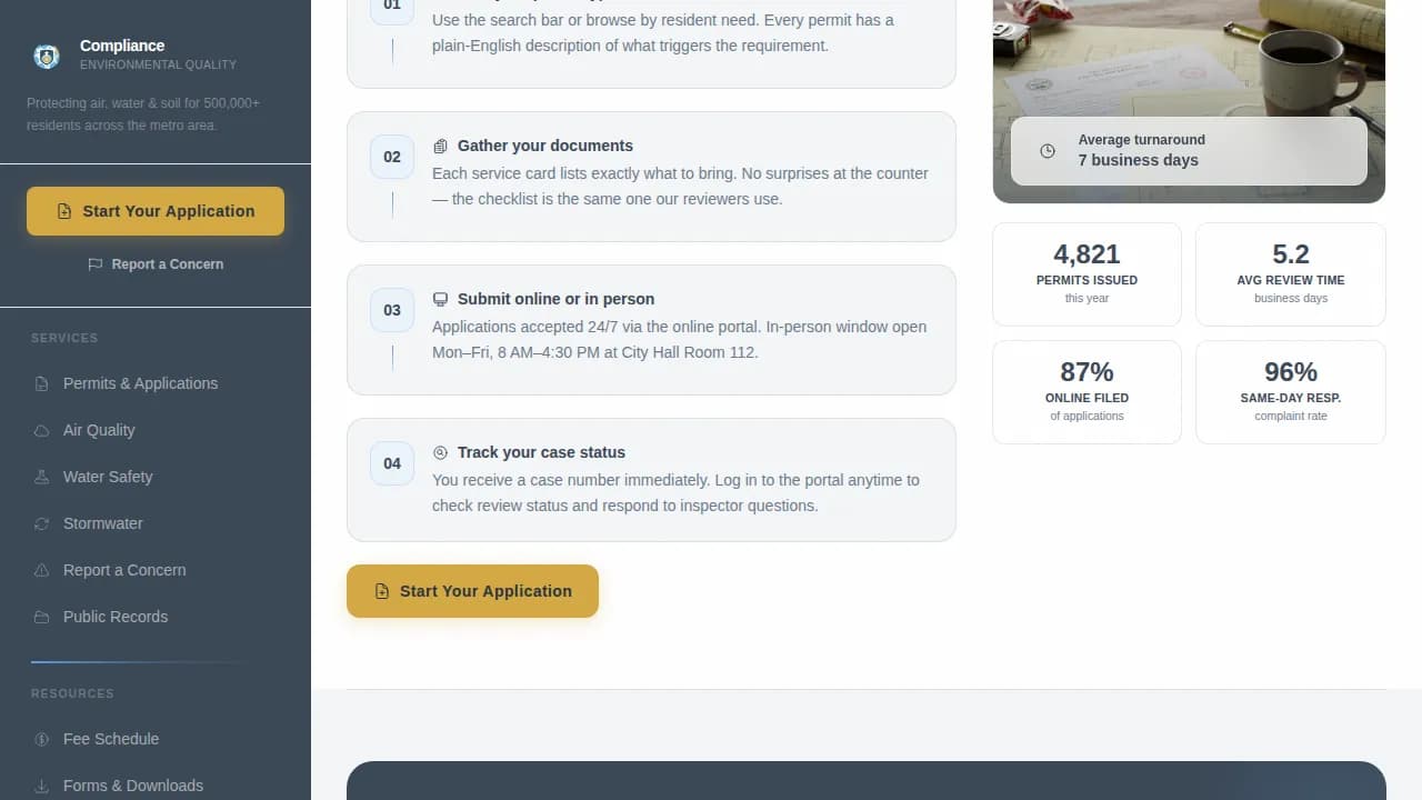 Standards — Authoritative Environmental Oversight Landing Page Template