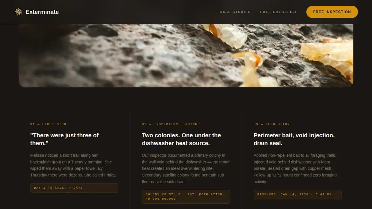 Residential Pest Control Website Template for Homeowners