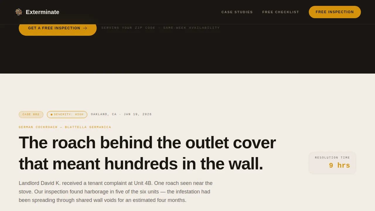 Residential Pest Control Website Template for Homeowners