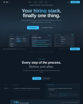 Hire - Streamlined Recruiting Pipeline Landing Page Template