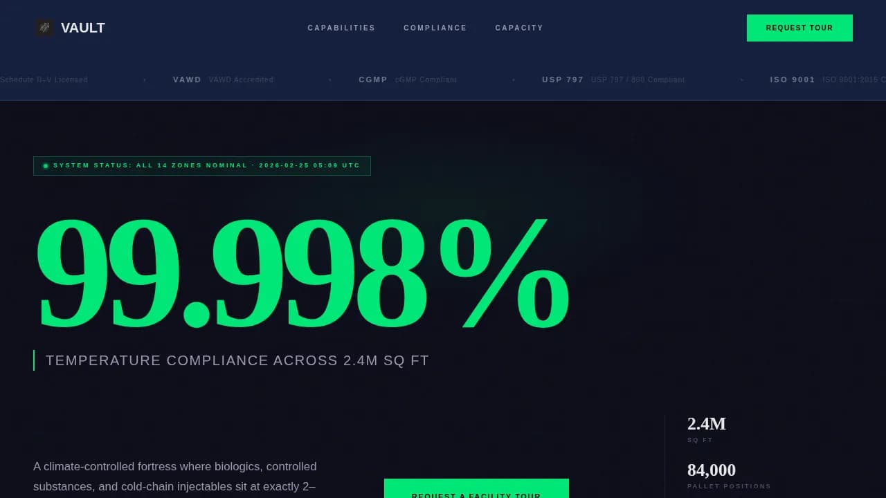 Cryosphere — Advanced Pharmaceutical Storage Landing Page Template