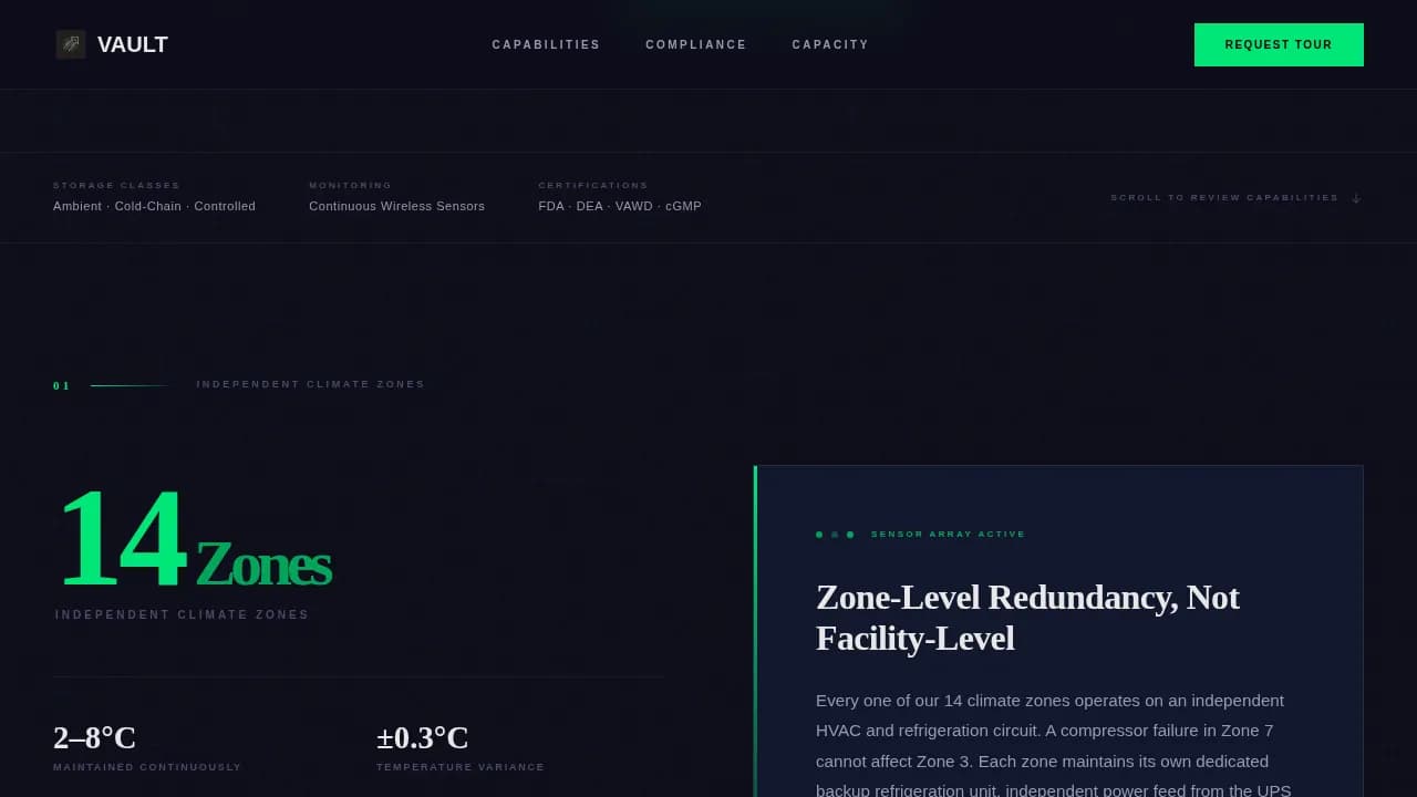 Cryosphere — Advanced Pharmaceutical Storage Landing Page Template