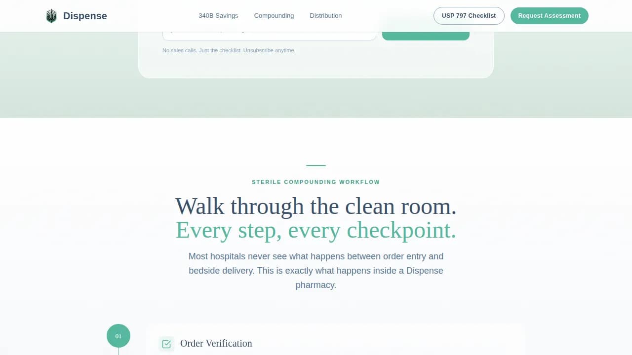 Dispense — Hospital Pharmacy Landing Page Template