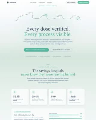 Dispense — Hospital Pharmacy Landing Page Template
