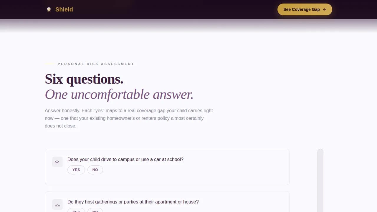 Guardian — Comprehensive Youth Liability Landing Page Template