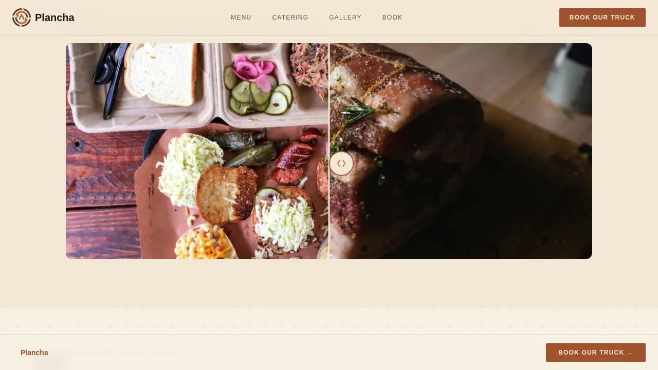 Plancha — Chilean Food Truck Landing Page Template
