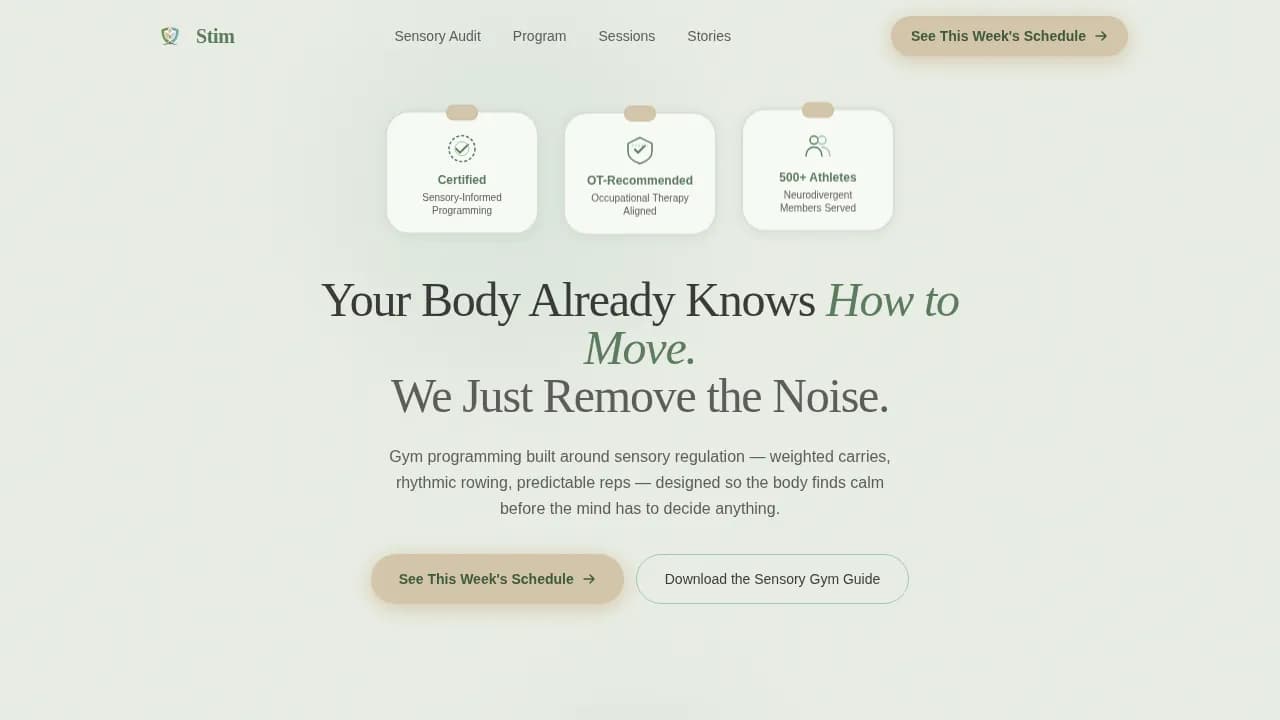 Stim — Sensory Autism Movement Landing Page Template