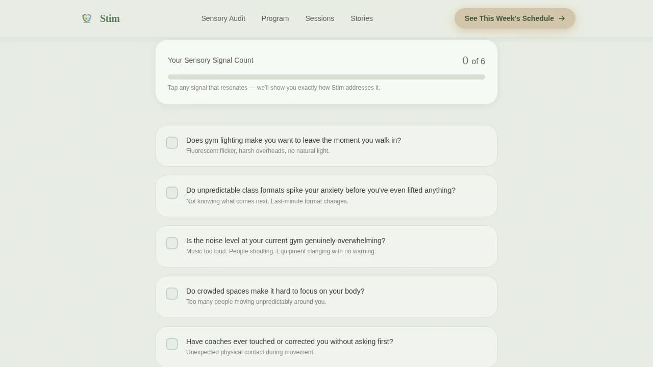 Stim — Sensory Autism Movement Landing Page Template