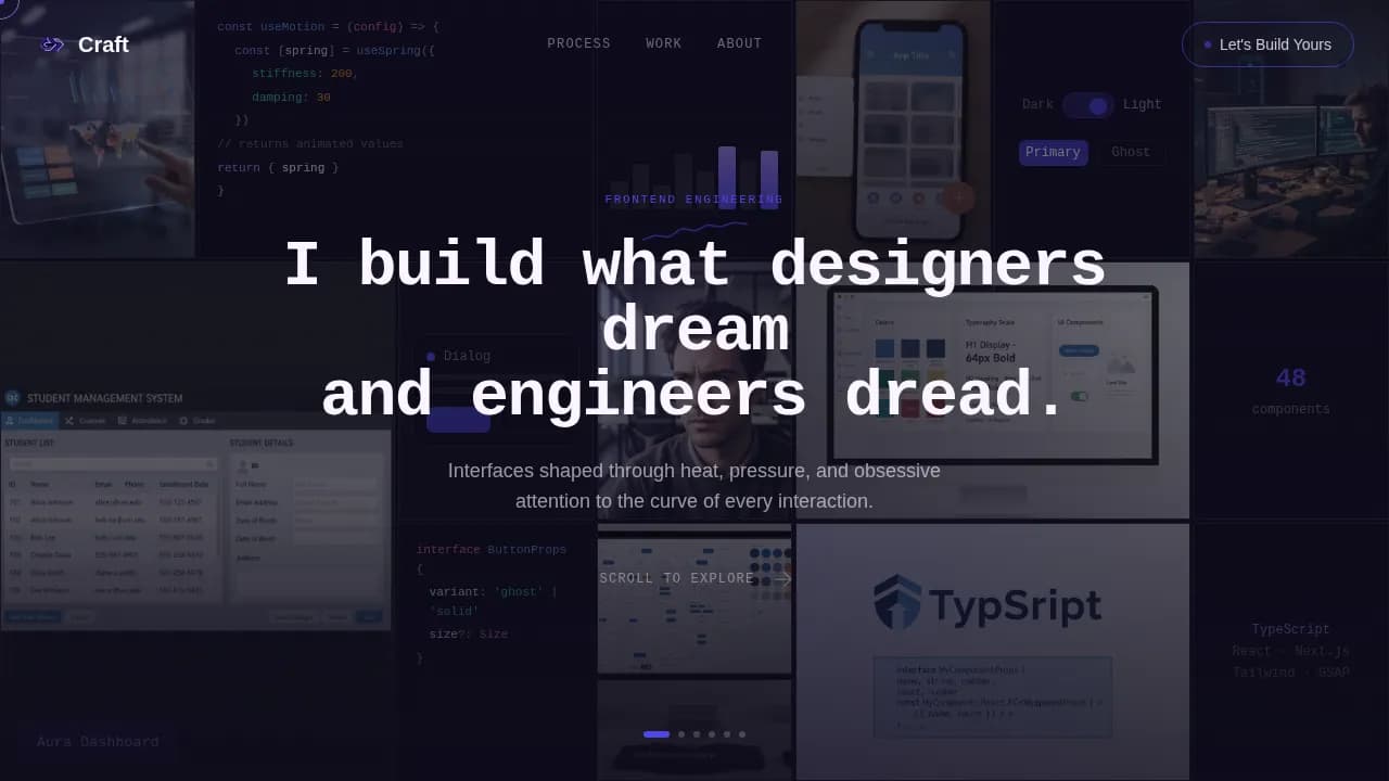 Artisan — Boutique Developer Portfolio Landing Page Template