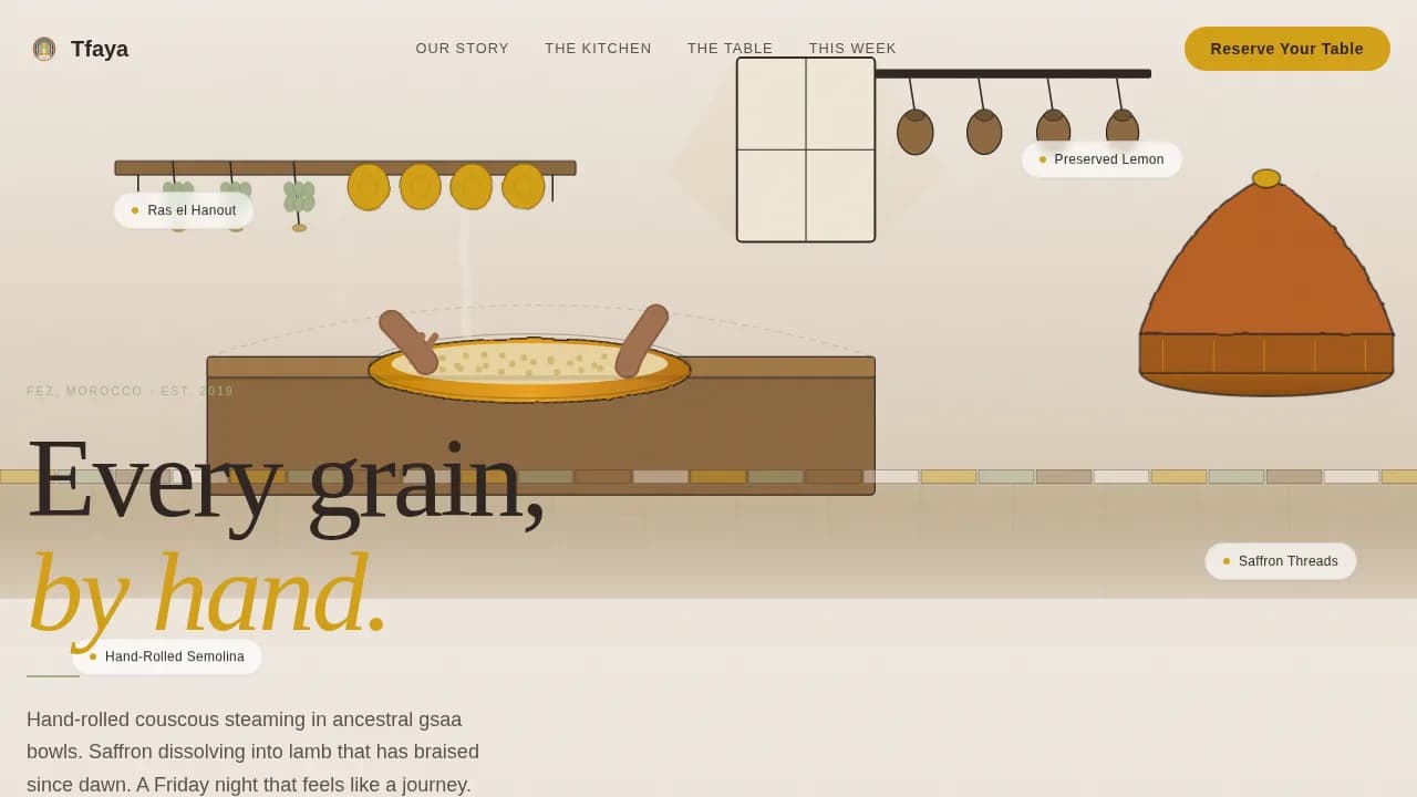 Tfaya — Moroccan Couscous Landing Page Template