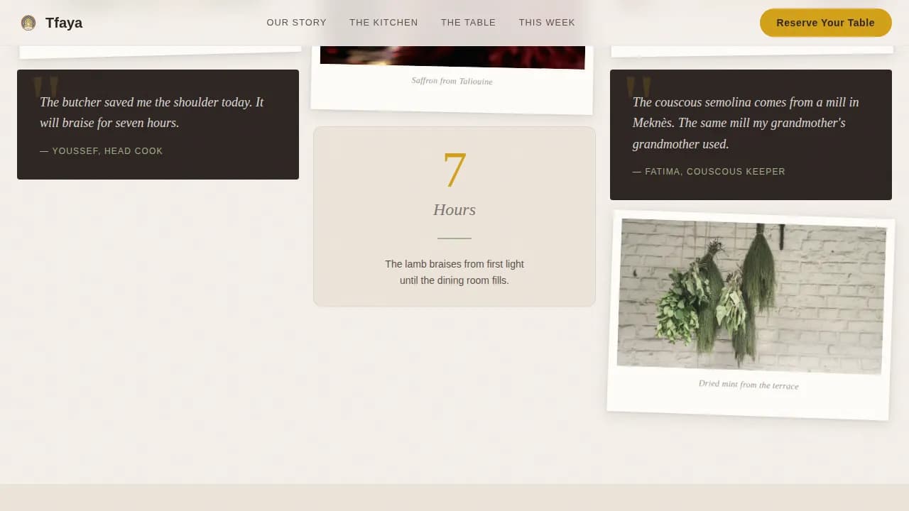 Tfaya — Moroccan Couscous Landing Page Template