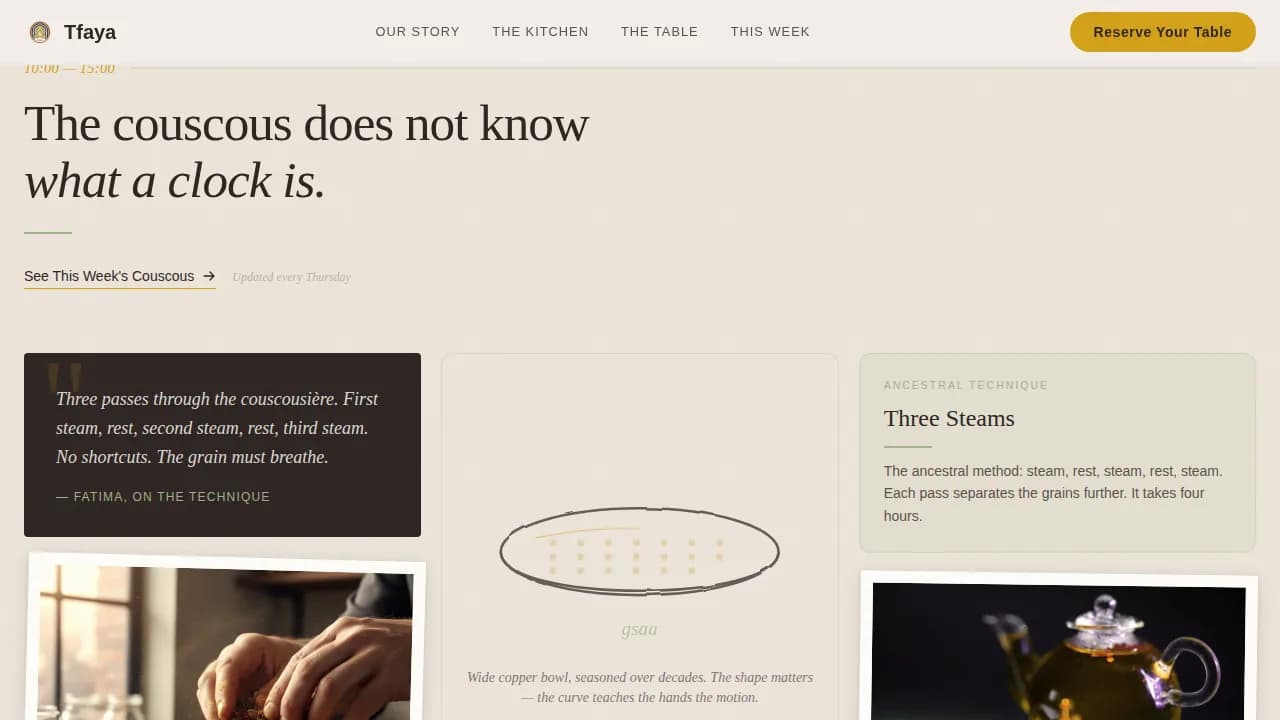 Tfaya — Moroccan Couscous Landing Page Template