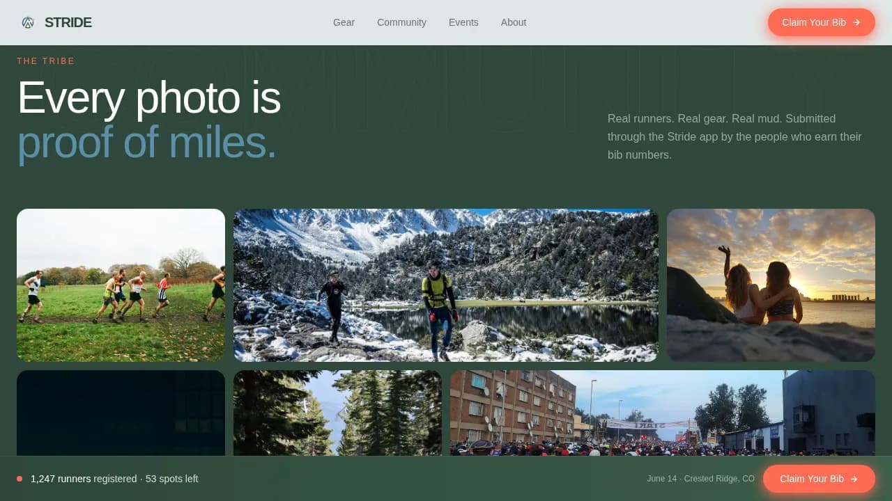 Stride — Performance Athletics Landing Page Template