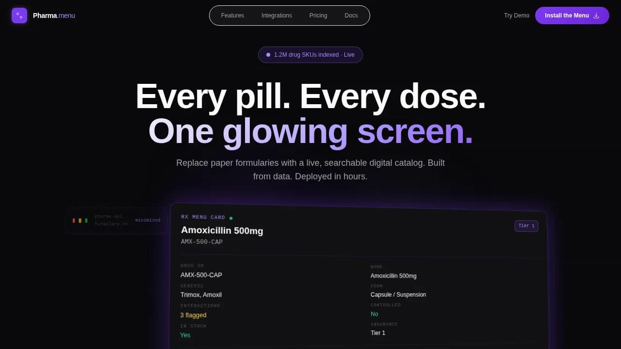 Pharma - Swipeable Digital Formulary Landing Page Template