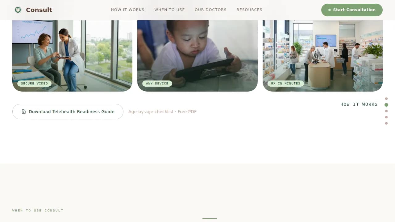 Consult — Pediatric Consultation Landing Page Template