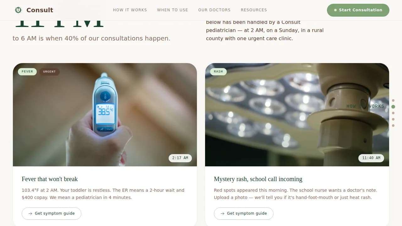Consult — Pediatric Consultation Landing Page Template
