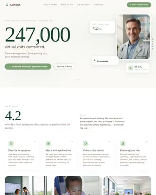 Consult — Pediatric Consultation Landing Page Template