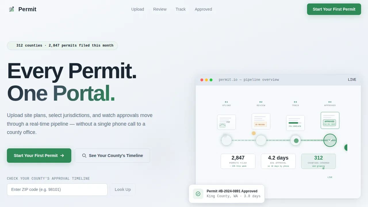 Permit — Government Application Landing Page Template