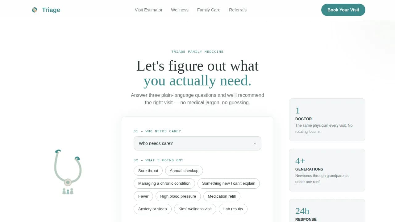 Triage — Family Medicine Clinic Landing Page Template