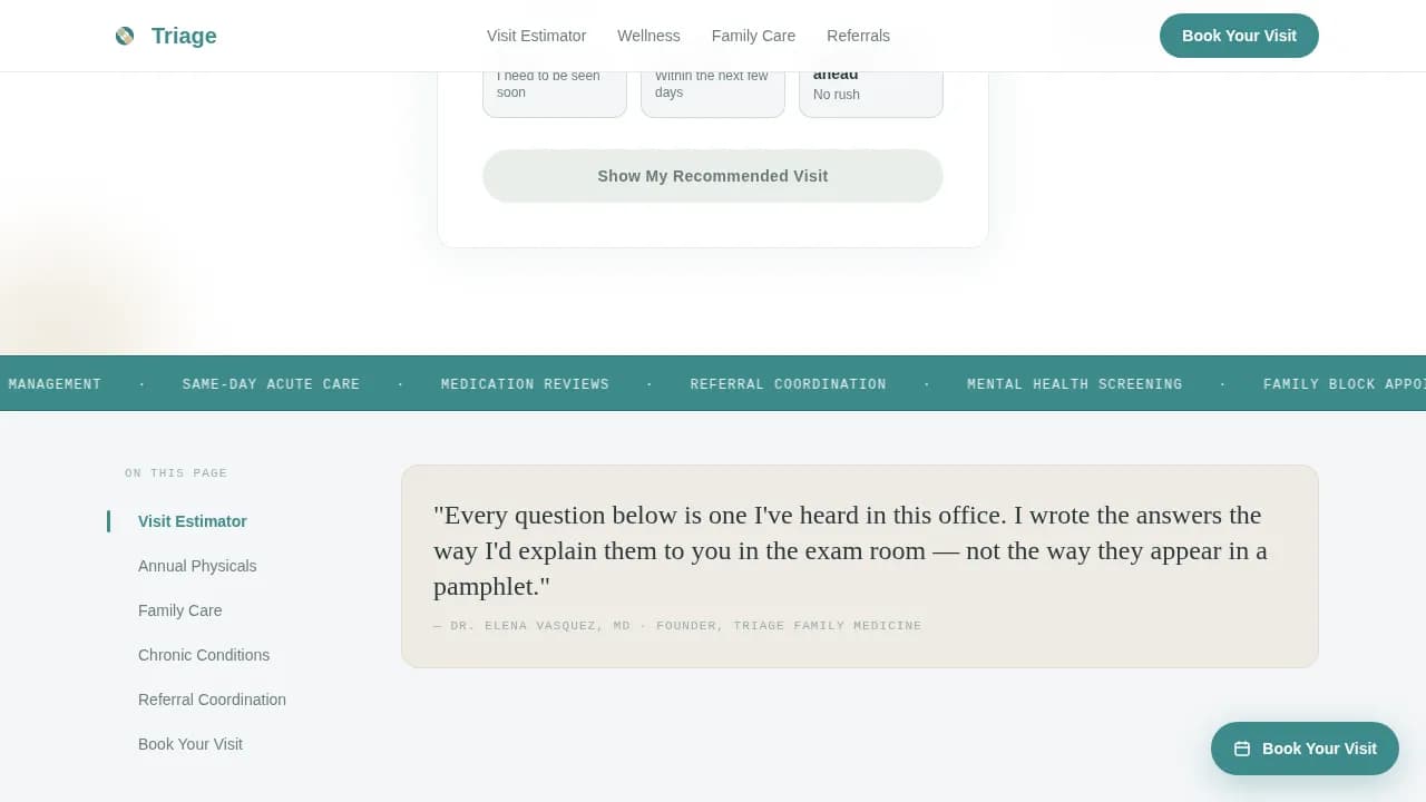 Triage — Family Medicine Clinic Landing Page Template