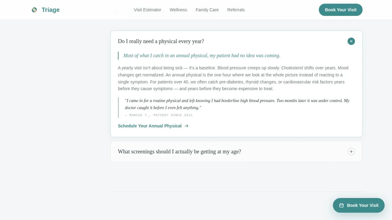Triage — Family Medicine Clinic Landing Page Template
