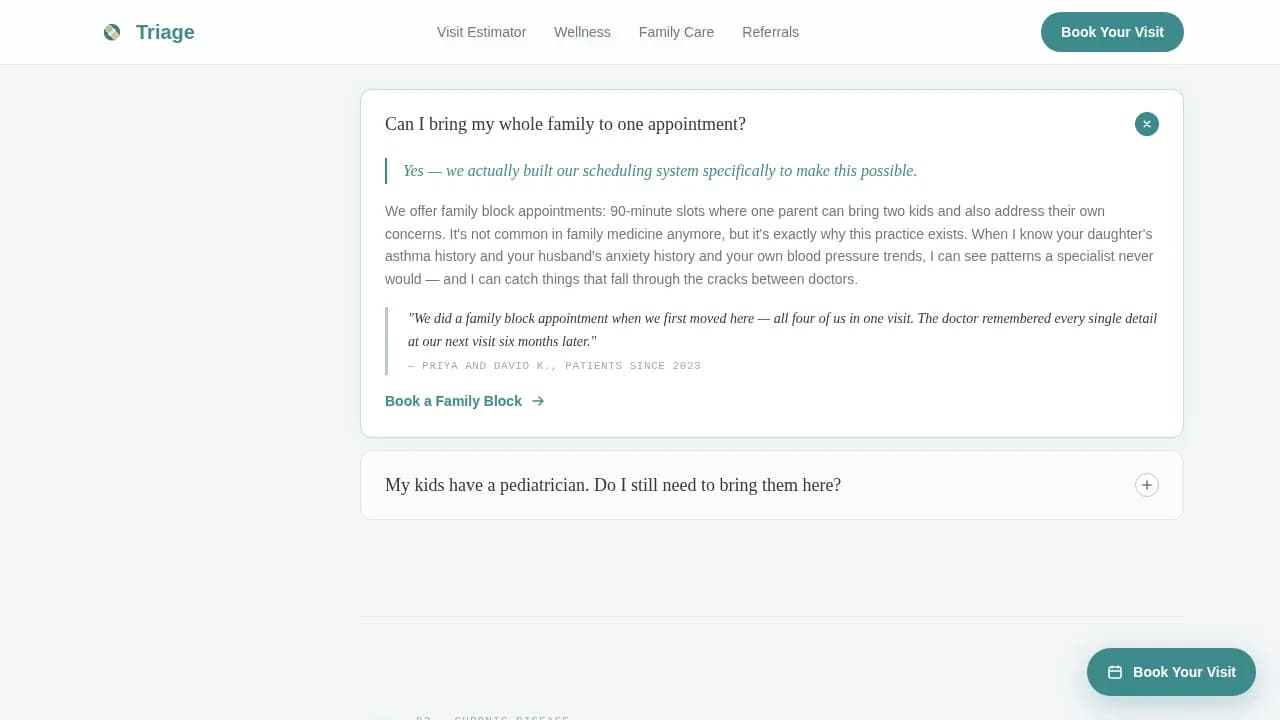 Triage — Family Medicine Clinic Landing Page Template