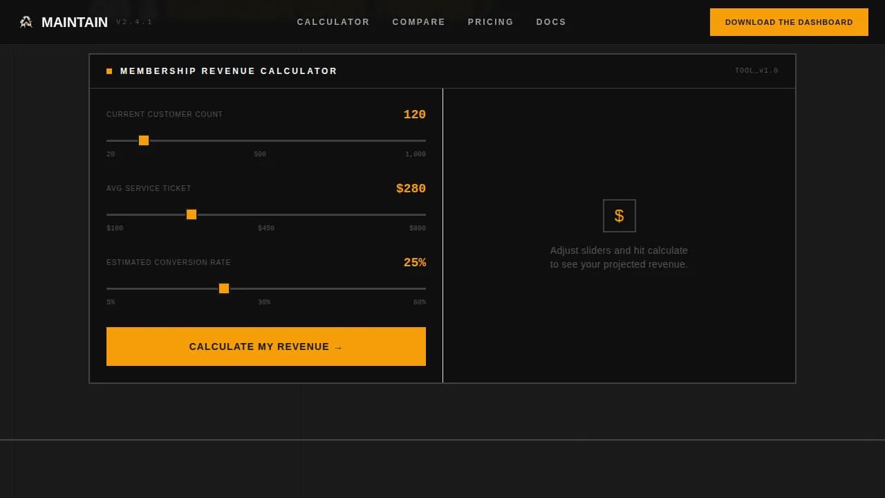 Maintain — Brutalist Membership Landing Page Template