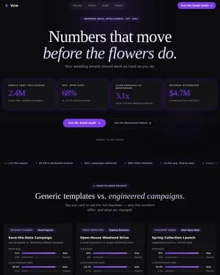 Vow — Wedding Email Marketing Landing Page Template