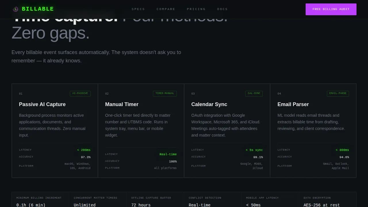 Billable — Legal Billing Dashboard Landing Page Template
