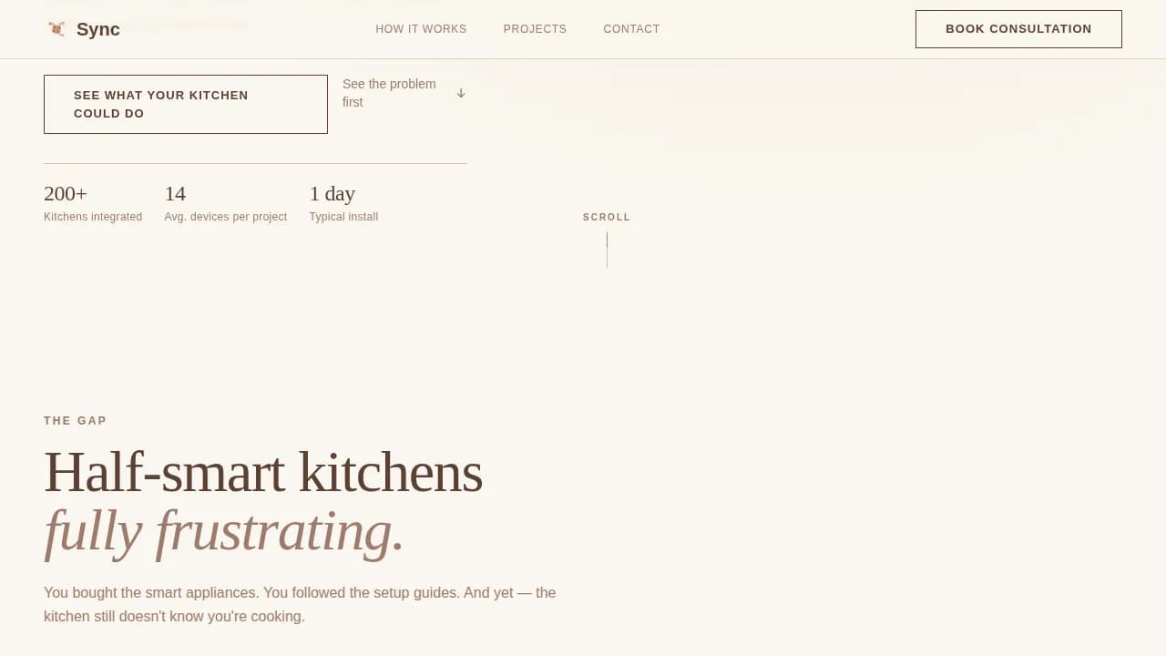 Sync - Smart Kitchen Integration Landing Page Template
