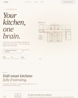 Sync - Smart Kitchen Integration Landing Page Template