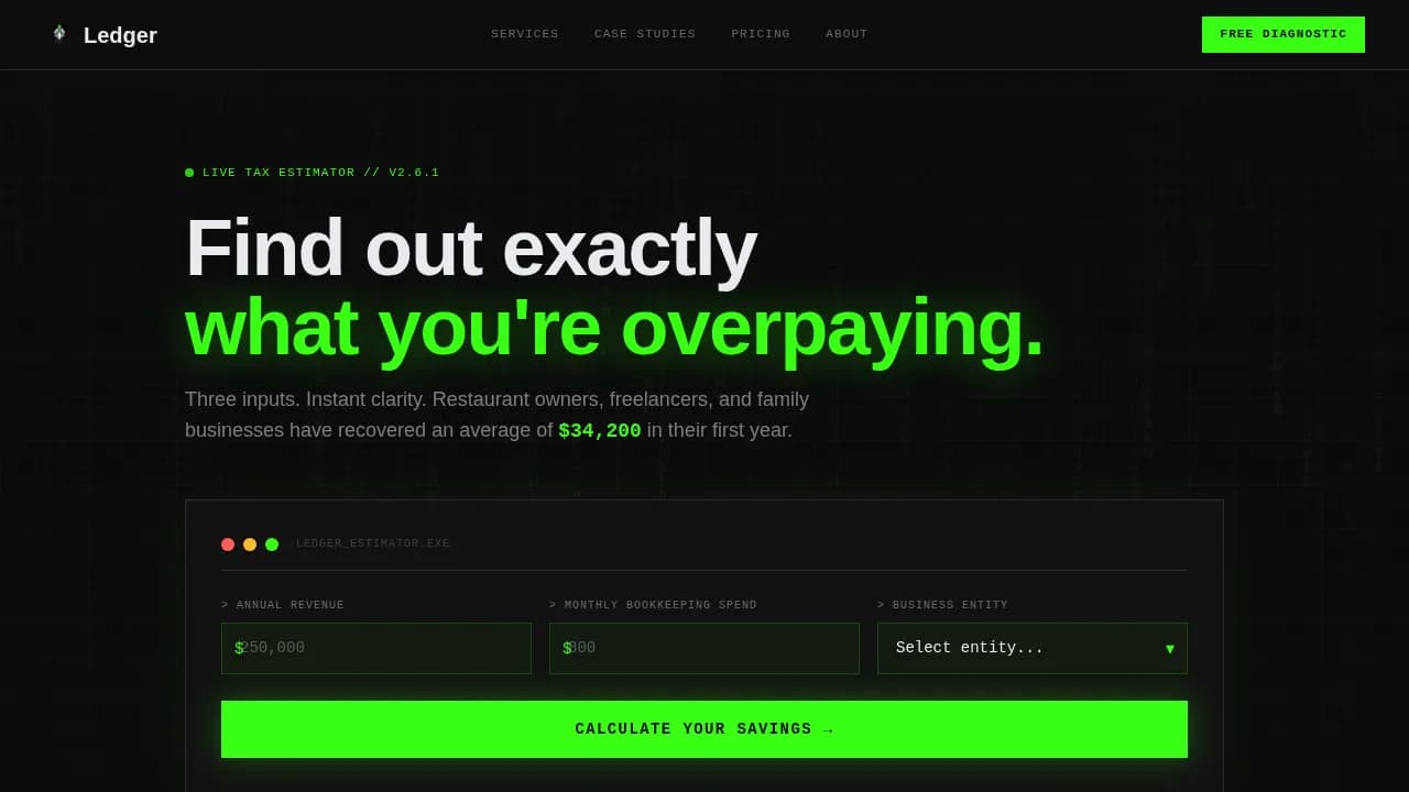 Ledger — Expert Accounting Firm Landing Page Template