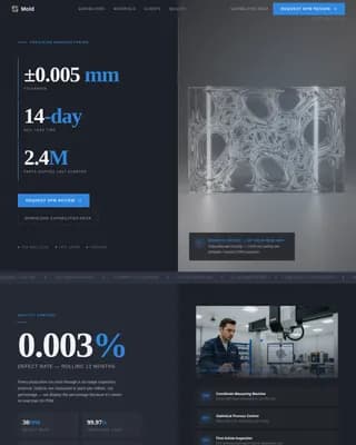 Mold — Expert Injection Molding Landing Page Template
