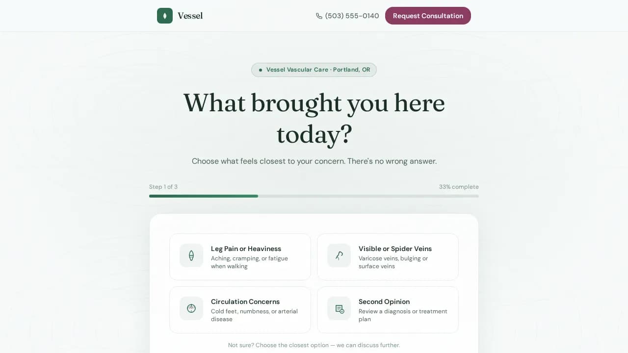 Vessel — Expert Vascular Surgery Landing Page Template