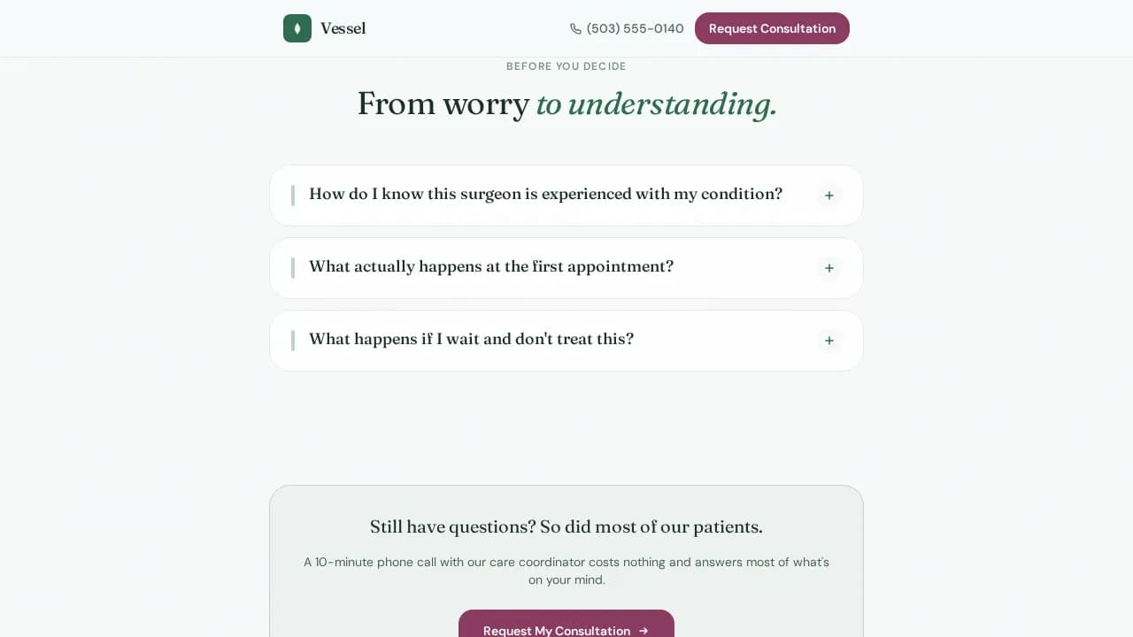 Vessel — Expert Vascular Surgery Landing Page Template