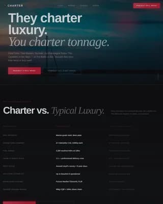 Tonnage — Luxury Yacht Charter Landing Page Template