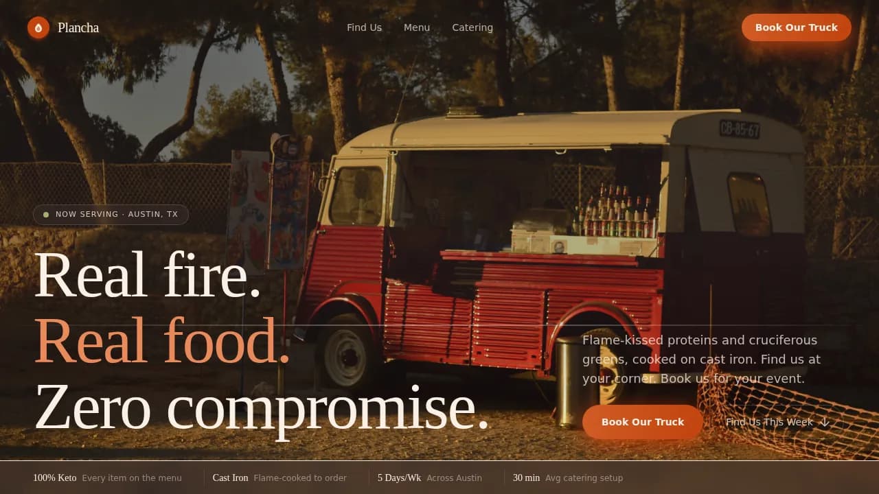 Plancha — Expert Keto Cuisine Landing Page Template