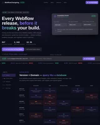 Changelog — Live Product Updates Landing Page Template