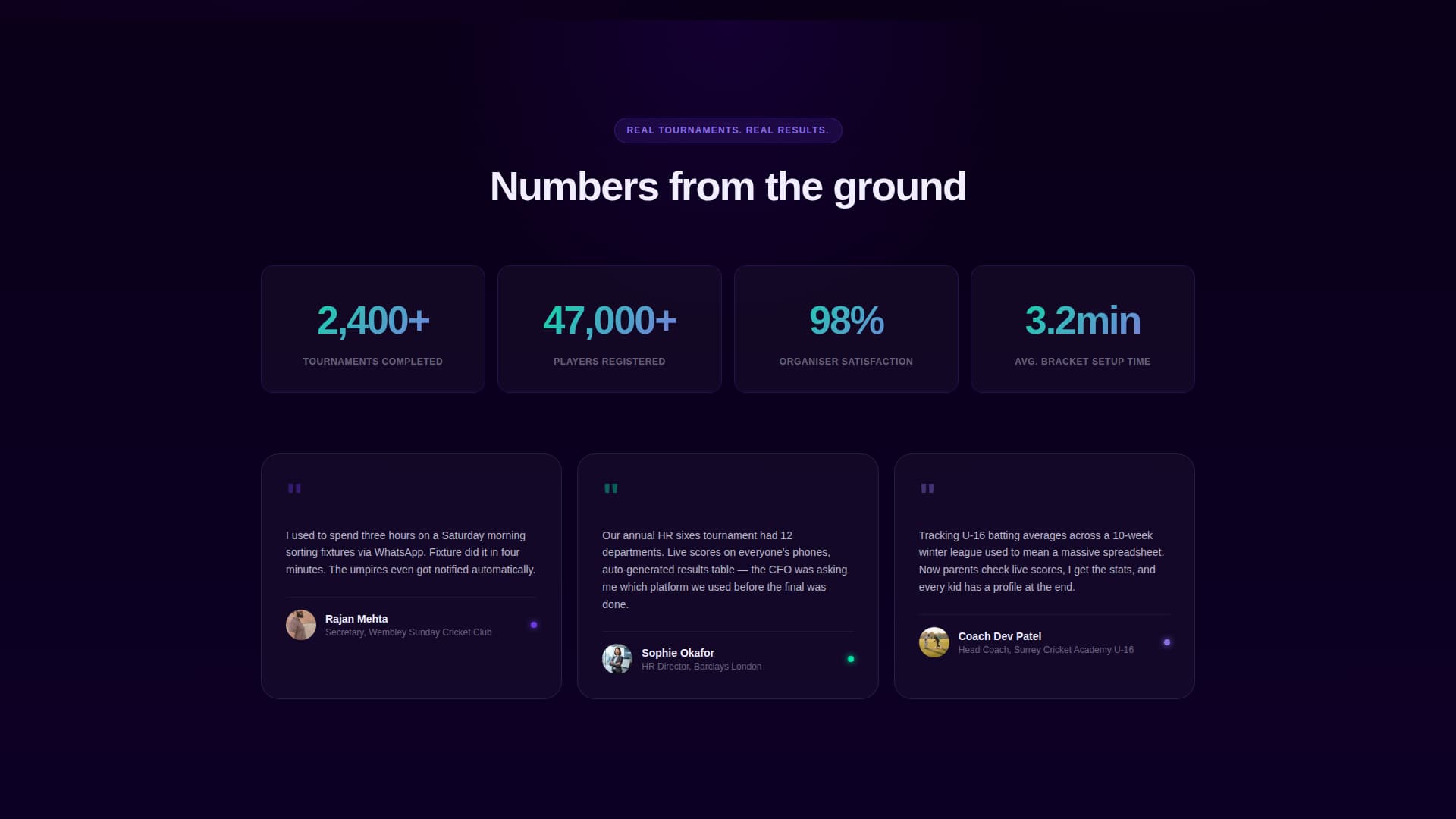 Fixture - Automated Cricket Landing Page Template