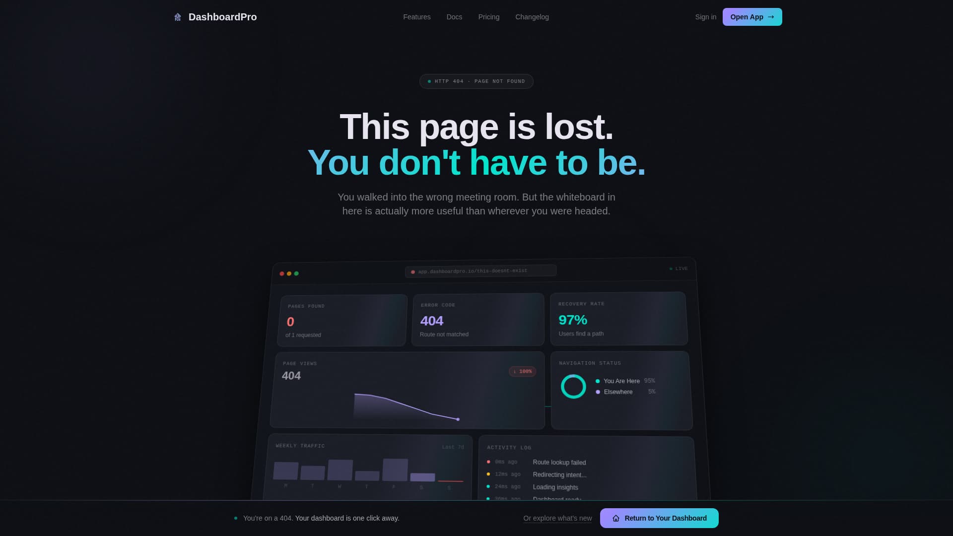 SaaS 404 Error Product Discovery Website Template