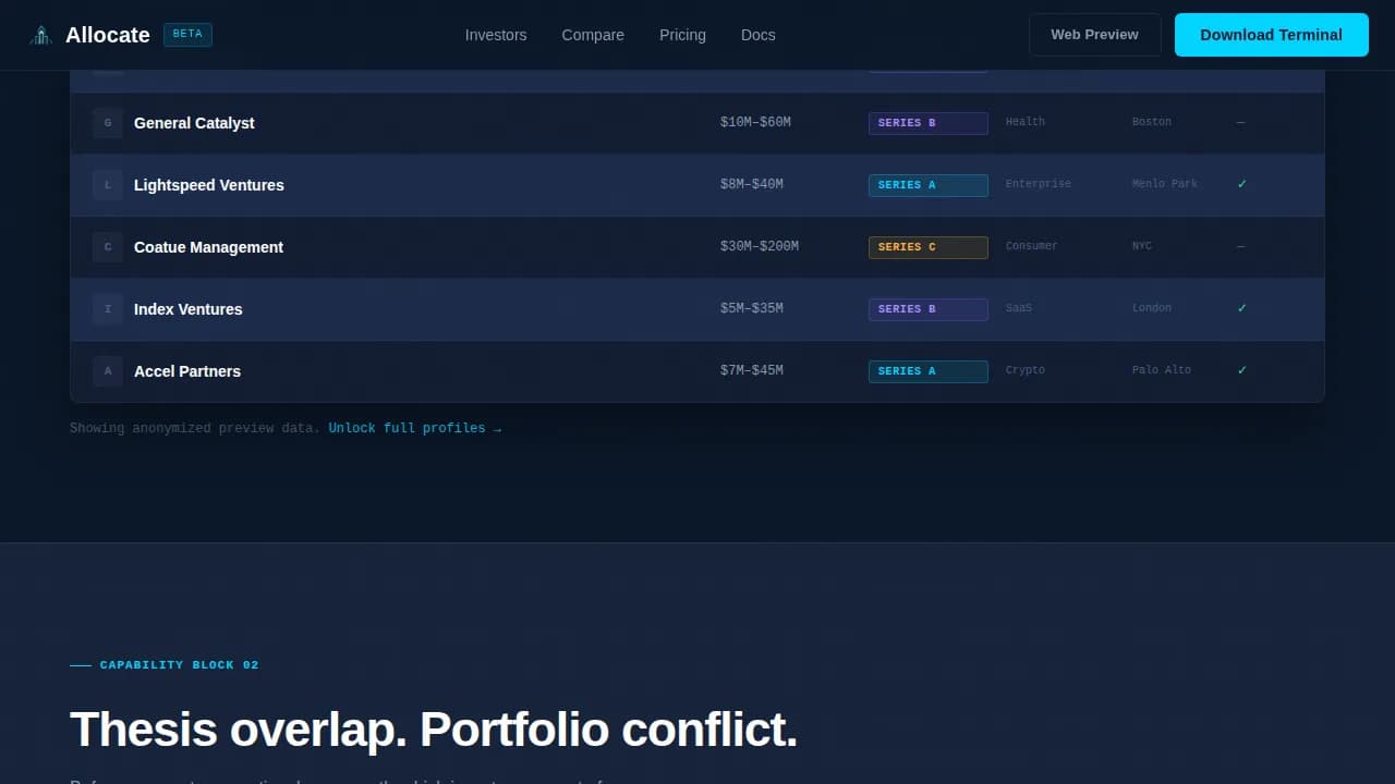 Allocate — Smart Investment Discovery Landing Page Template