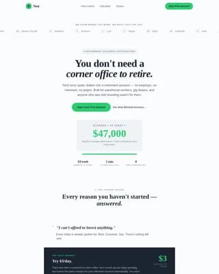 Nest - Spare Dollars Retirement Landing Page Template