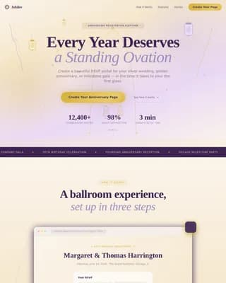 Jubilee — Premium Event Booking Landing Page Template